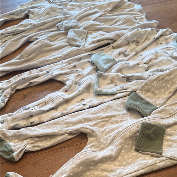 Cloud Island Kids Footies - Gray and Cream Patterns - Picture 5 of 10